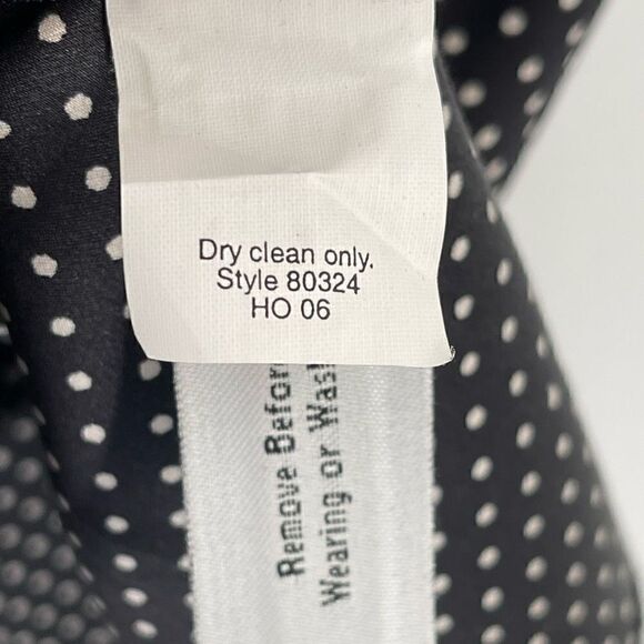 J Crew 100% Silk Polka Dot Pleated Sleeveless Blouse Women 2 Black White 80324 - Picture 5 of 5